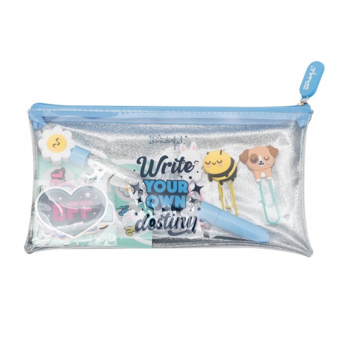 SET DE ESTUCHE  BOLI  CLIPS  PEGATINAS