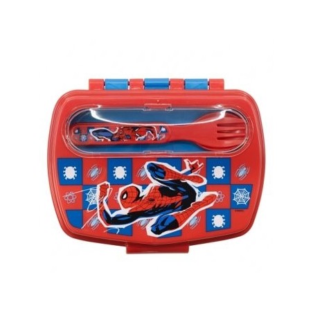 SANDWICHERA CON CUBIERTOS SPIDERMAN