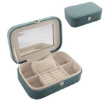 JOYERO DE VIAJE TERCIOPELO VERDE AGUA