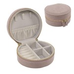 JOYERO REDONDO TERCIOPELO ROSA