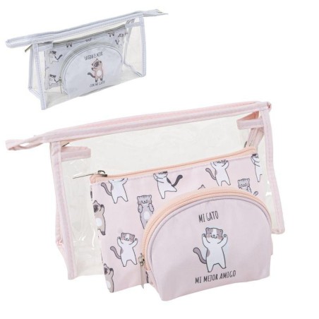 JUEGO 3 NECESERES GATOS