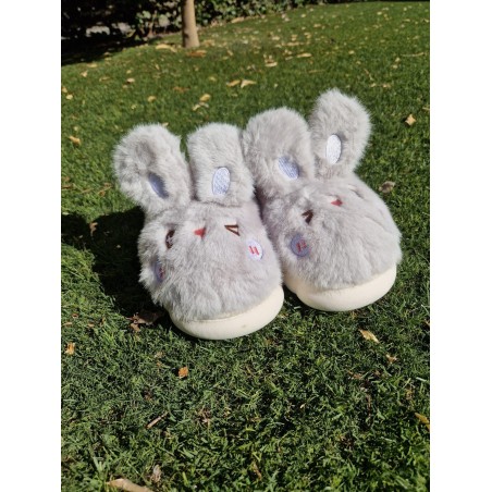 ZAPATILLAS MUJER CONEJITO GRIS
