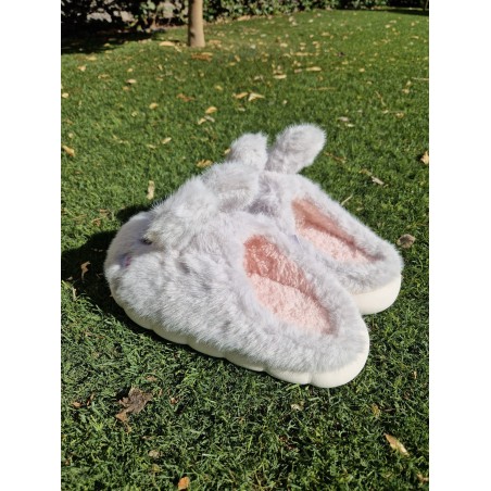 ZAPATILLAS MUJER CONEJITO GRIS