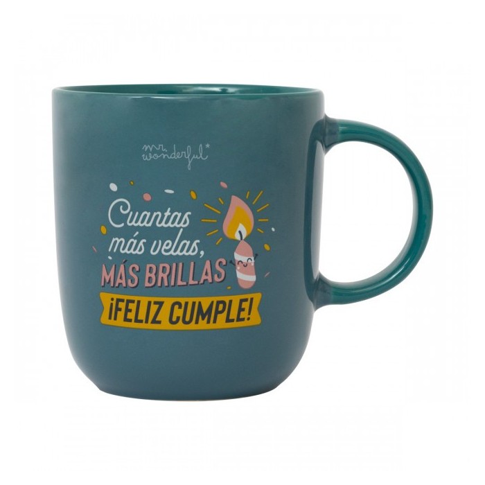 TAZA CUANTAS MAS VELAS  MAS BRILLAS  ¡FELIZ CUMPLE