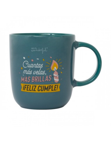 TAZA CUANTAS MAS VELAS  MAS BRILLAS  ¡FELIZ CUMPLE