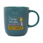 TAZA CUANTAS MAS VELAS  MAS BRILLAS  ¡FELIZ CUMPLE