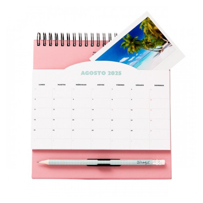 CALENDARIO SOBREMESA CON BOLSILLO 2025