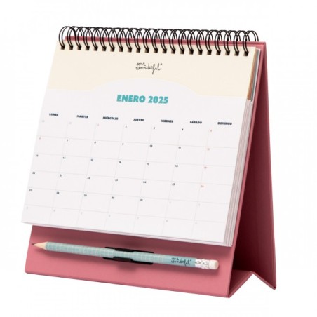 CALENDARIO SOBREMESA CON BOLSILLO 2025