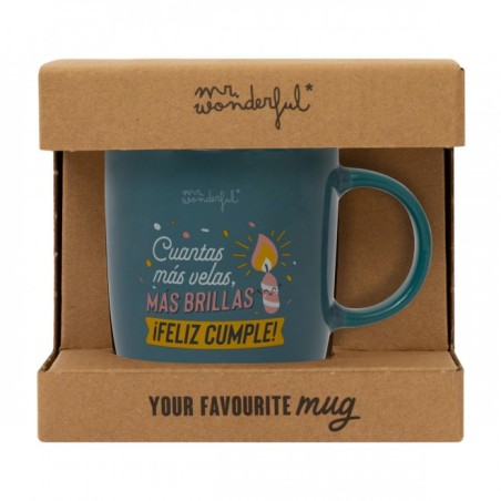 TAZA CUANTAS MAS VELAS, MAS BRILLAS. ¡FELIZ CUMPLE