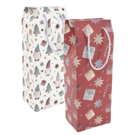 CAJA PARA BOTELLA DE VINO NAVIDAD