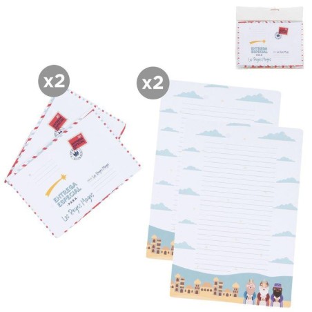 JUEGO DE 2 CARTAS CON SOBRE REYES MAGOS