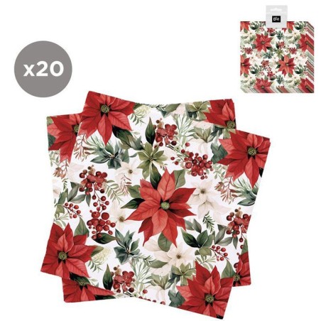 JUEGO 20 SERVILLETAS 33X33 NAVIDAD