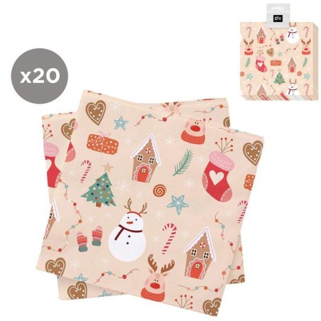 JUEGO 20 SERVILLETAS 33X33 NAVIDAD
