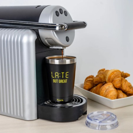 VASO TERMO NEGRO "LATE BUT GREAT"