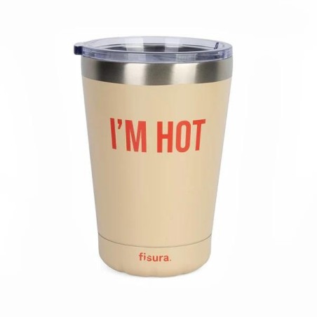 VASO TERMO BEIGE  I´M HOT 