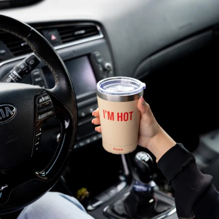 VASO TERMO BEIGE "I´M HOT"
