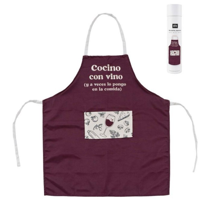 DELANTAL COCINA CON VINO