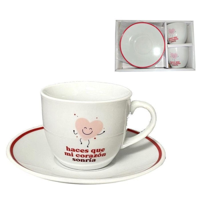 JUEGO CAFÉ 2X100ML CORAZON AMOR