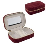 JOYERO VIAJE TERCIOPELO GRANATE