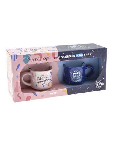 SET DOS TAZAS MINI 50ML - PAPÁ Y MAMÁ