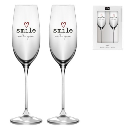 JUEGO DE 2 COPAS 185ML BRINDIS SMILE WITH LOVE
