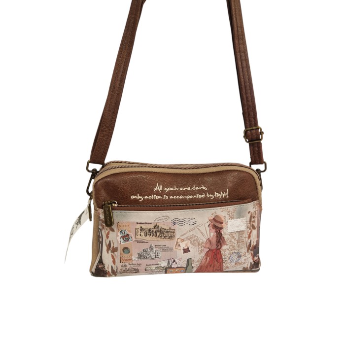 BOLSO BANDOLERA DOBLE CREMALLERA - LETTER