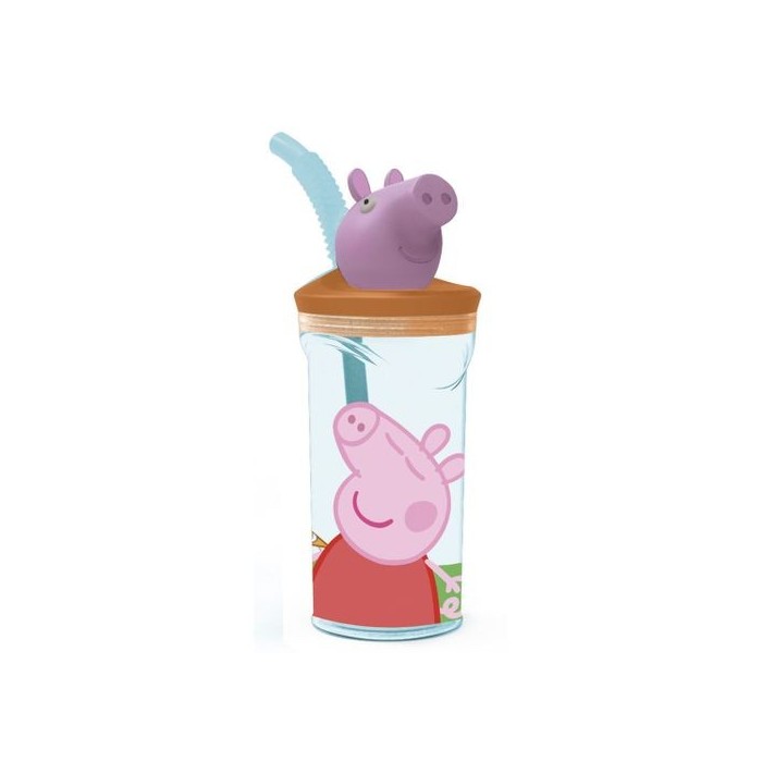 BOTELLA CON PAJITA PEPPA PIG