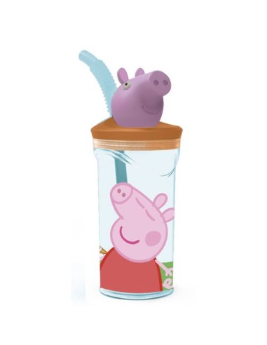 BOTELLA CON PAJITA PEPPA PIG