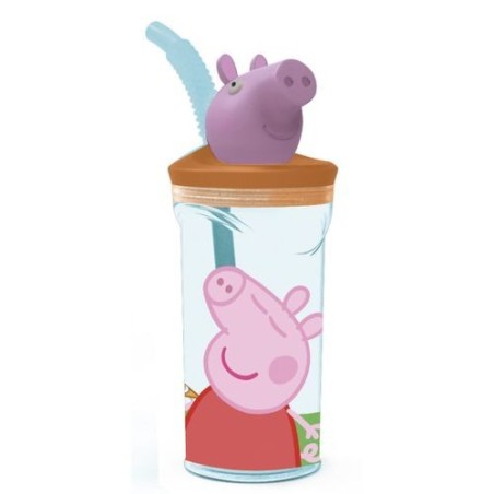 BOTELLA CON PAJITA PEPPA PIG