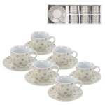 JUEGO CAFÉ 6X80ML FLORES