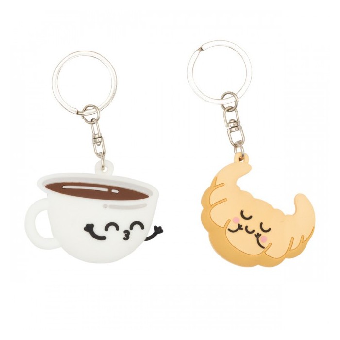 SET DE 2 LLAVEROS - CAFÉ & CROISSANT