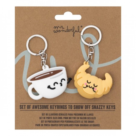 SET DE 2 LLAVEROS - CAFÉ & CROISSANT