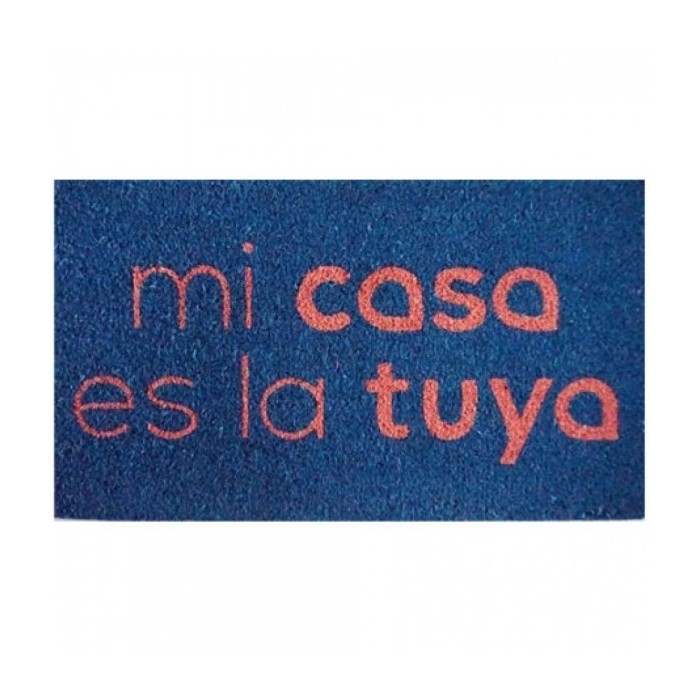 FELPUDO MI CASA ES LA TUYA AZUL ROJO