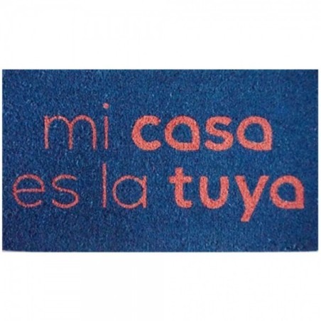 FELPUDO MI CASA ES LA TUYA AZUL ROJO