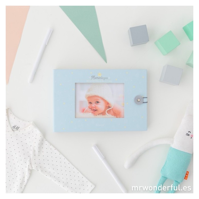 ÁLBUM DE FOTOS PARA BEBÉ AZUL - MOMENTAZOS DE LA ESTRELLA DE LA CASA