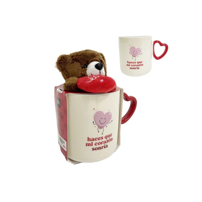 TAZA CON PELUCHE AMOR 348ML