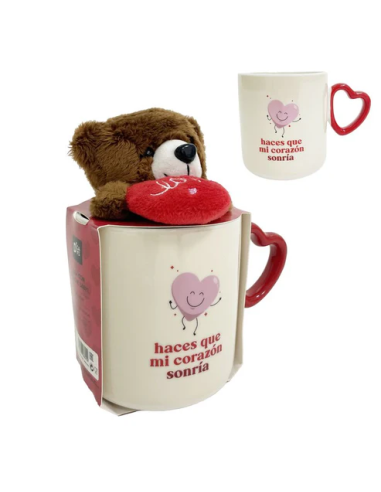 TAZA CON PELUCHE AMOR 348ML