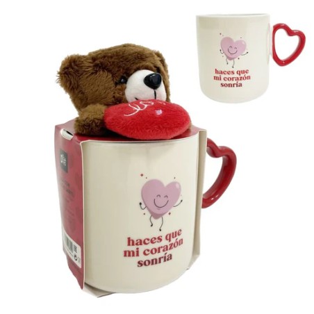 TAZA CON PELUCHE AMOR 348ML