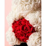 OSO DE ROSAS BLANCAS CON CORAZON