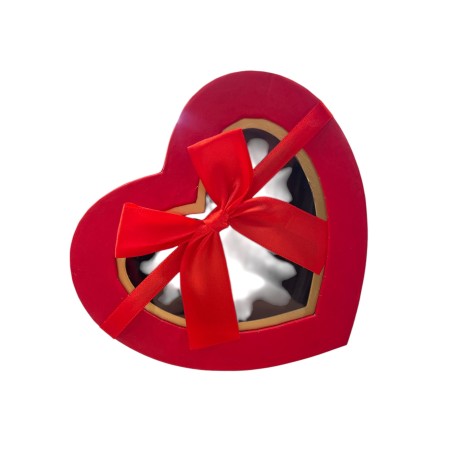 CAJA REGALO CORAZON ROJO MED