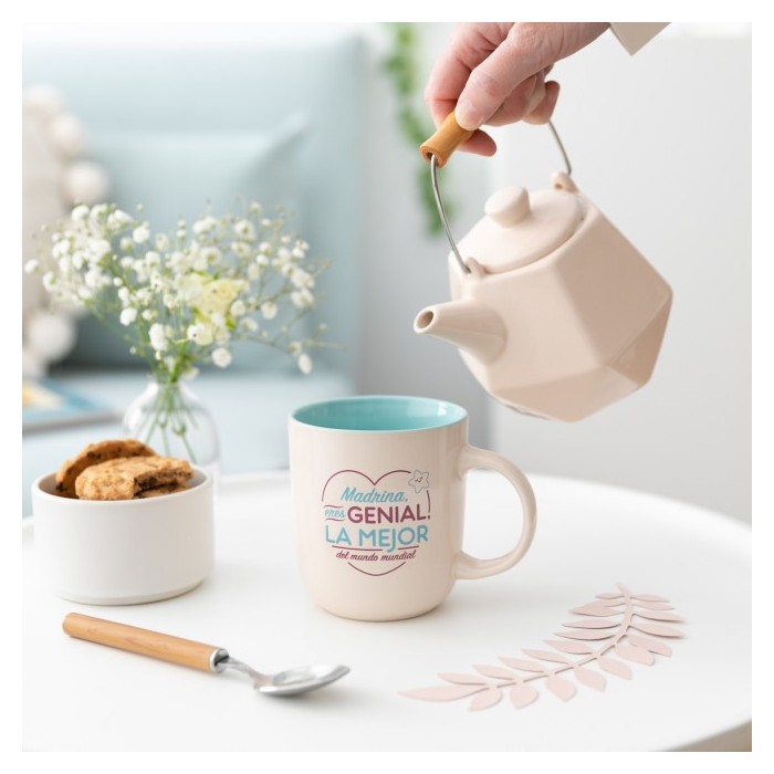 TAZA MADRINA ERES GENIAL, LA MEJOR