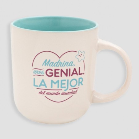 TAZA MADRINA ERES GENIAL, LA MEJOR