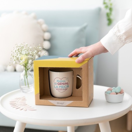 TAZA MADRINA ERES GENIAL, LA MEJOR