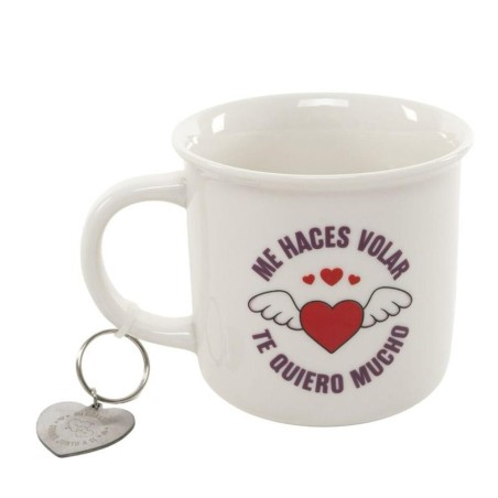 TAZA CON LLAVERO AMOR 330ML