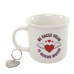 TAZA CON LLAVERO AMOR 330ML