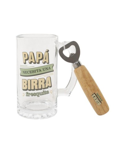 JARRA CERVEZA CON ABRIDOR PAPÁ 500ML