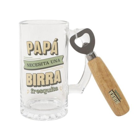 JARRA CERVEZA CON ABRIDOR PAPÁ 500ML