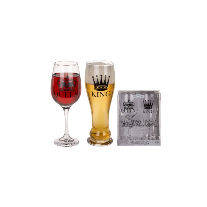 SET VASO Y COPA KING Y QUEEN