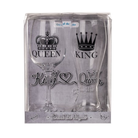 SET VASO Y COPA KING Y QUEEN