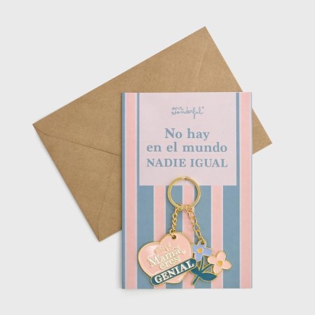 POSTAL CON LLAVERO - NO HAY EN EL MUNDO NADIE IGUA